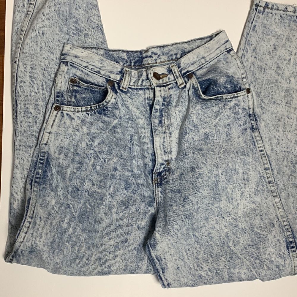 VINTAGE Congo Trader High Waist Acid Washed Jeans Size 8 tapered distressed 80s